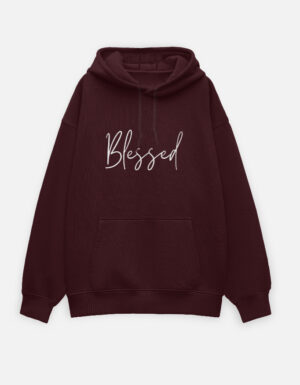 Blessed Maroon Unisex Oversized Hoodie