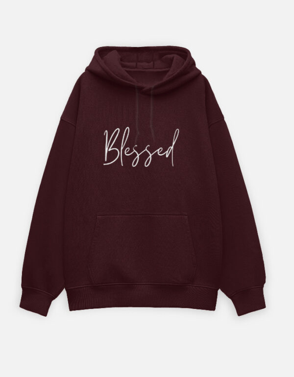 Blessed Maroon Unisex Oversized Hoodie