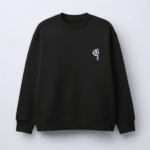 Club 53 Classic Black Crewneck Oversized Unisex Sweatshirt