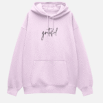 Grateful Soft Pink Oversized Minimal & Aesthetic Unisex Hoodie