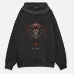 Leone Inferno Elegant Crowned Lion Oversized Unisex Hoodie