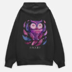 Saggio Mystic Owl Oversized Hoodie – Unisex Graphic Hoodie