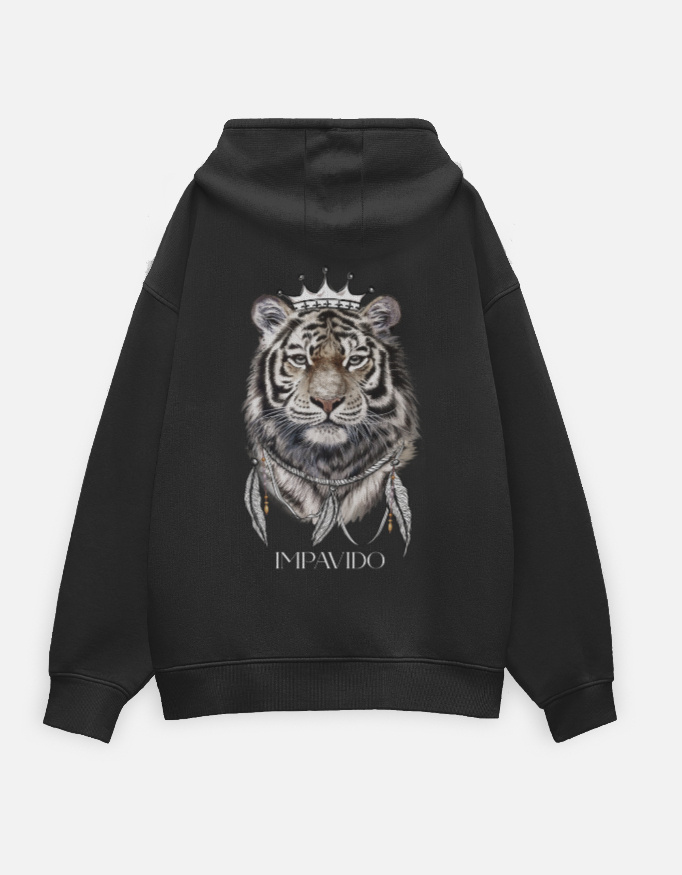 Crowned Majesty Tiger Signature Oversized Unisex Hoodie