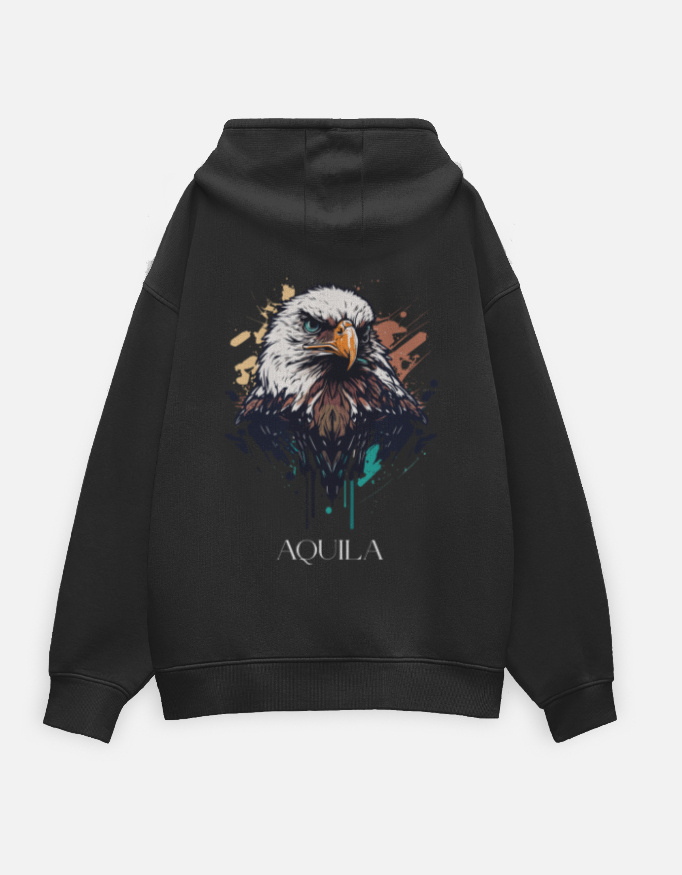 Aquila Majestic Eagle Signature Oversized Unisex Hoodie