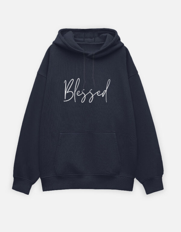 Blessed Ultra-Soft Premium Cotton Hoodie (Dark Blue)