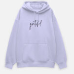 Grateful Lavender Oversized Minimal & Aesthetic Unisex Hoodie