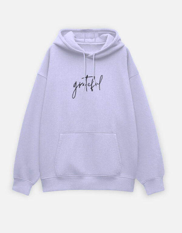 Grateful Lavender Oversized Minimal & Aesthetic Unisex Hoodie
