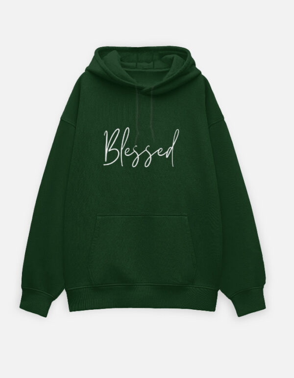 Blessed Ultra-Soft Premium Cotton Hoodie (Bottle Green)